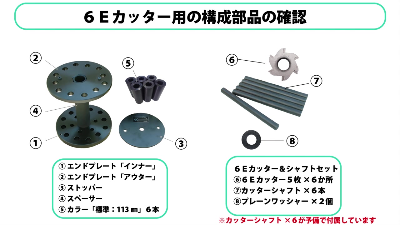 構成部品の確認