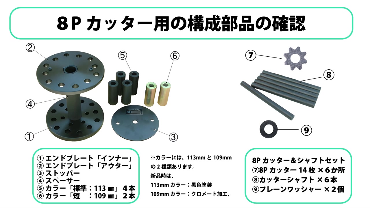 構成部品の確認