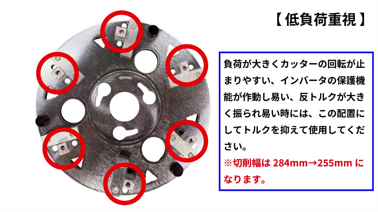 低負荷重視（切削幅255mm）