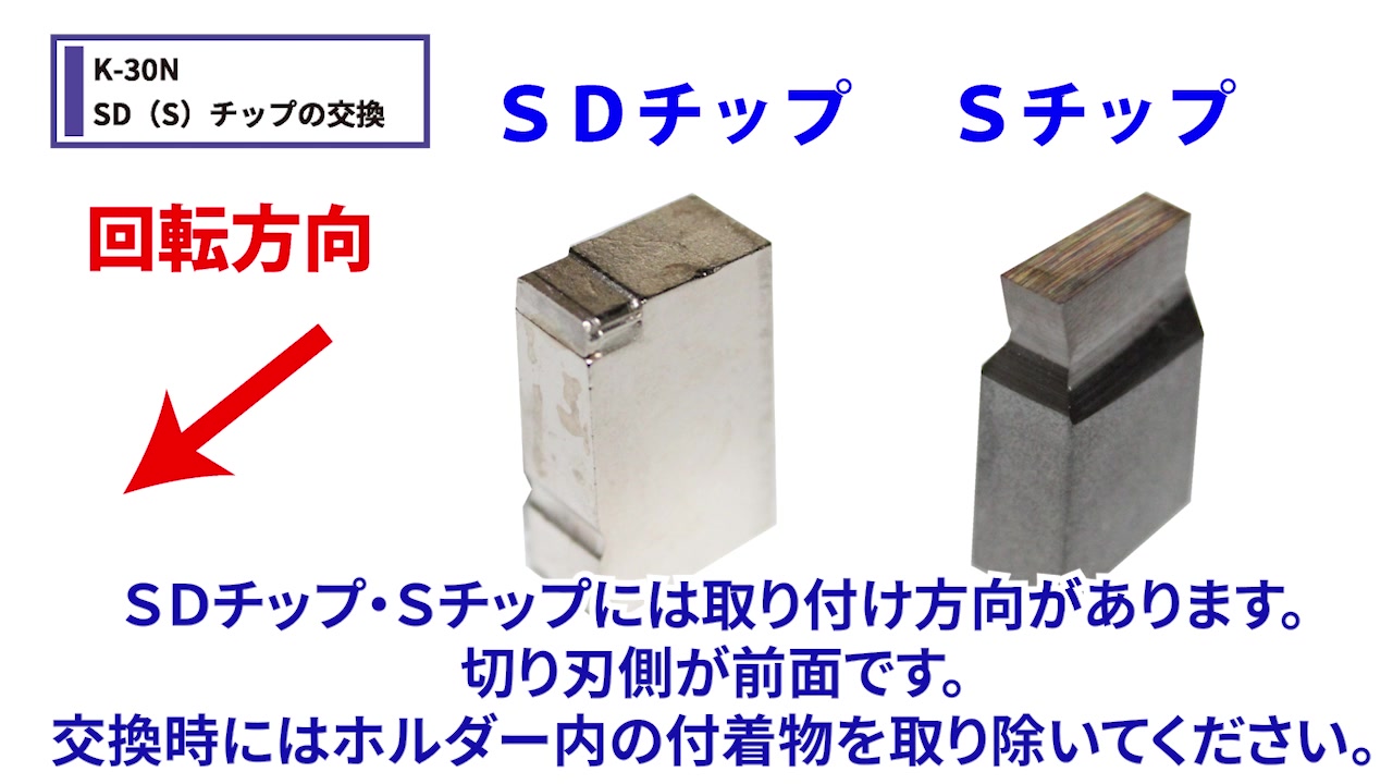 チップの取り付け方向を確認する